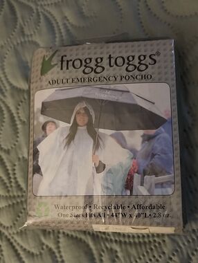 Frogg Toggs Adult Emergency Poncho - Waterproof  Rain Protection